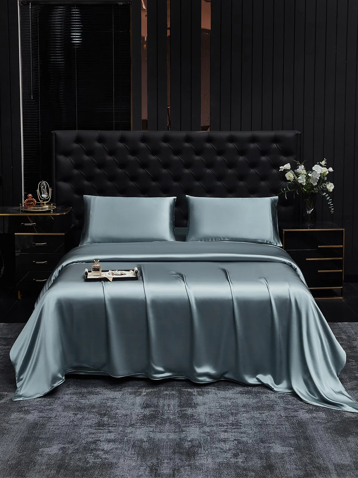 19Momme 4Pcs Silk Set Duvet Cover+Flat Sheet+2x Pillowcases - Image 90