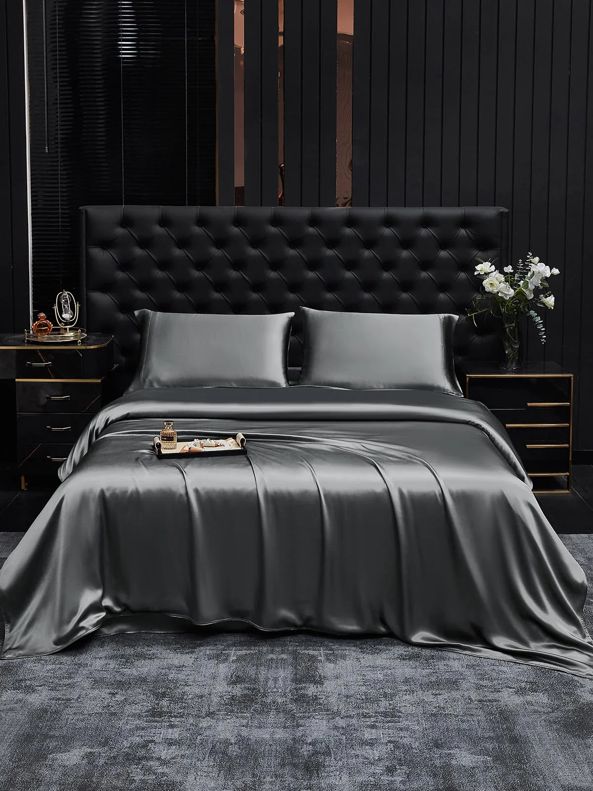 19Momme 4Pcs Silk Set Duvet Cover+Flat Sheet+2x Pillowcases - Image 94