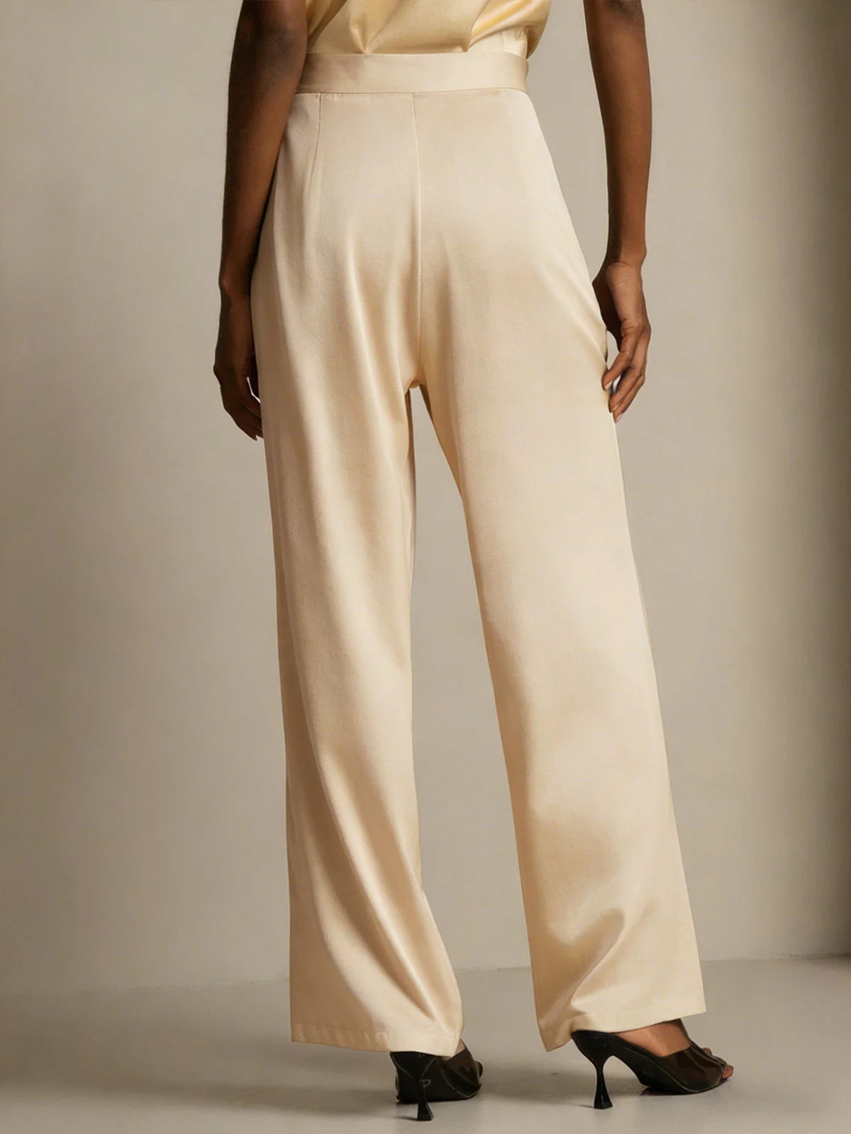 19Momme Silk High Waist Wide Leg Women's Pants - Image 32