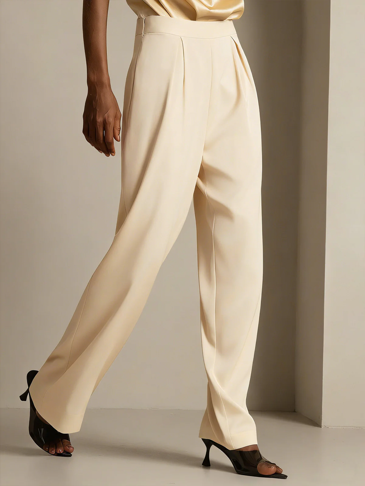 19Momme Silk High Waist Wide Leg Women's Pants - Image 33