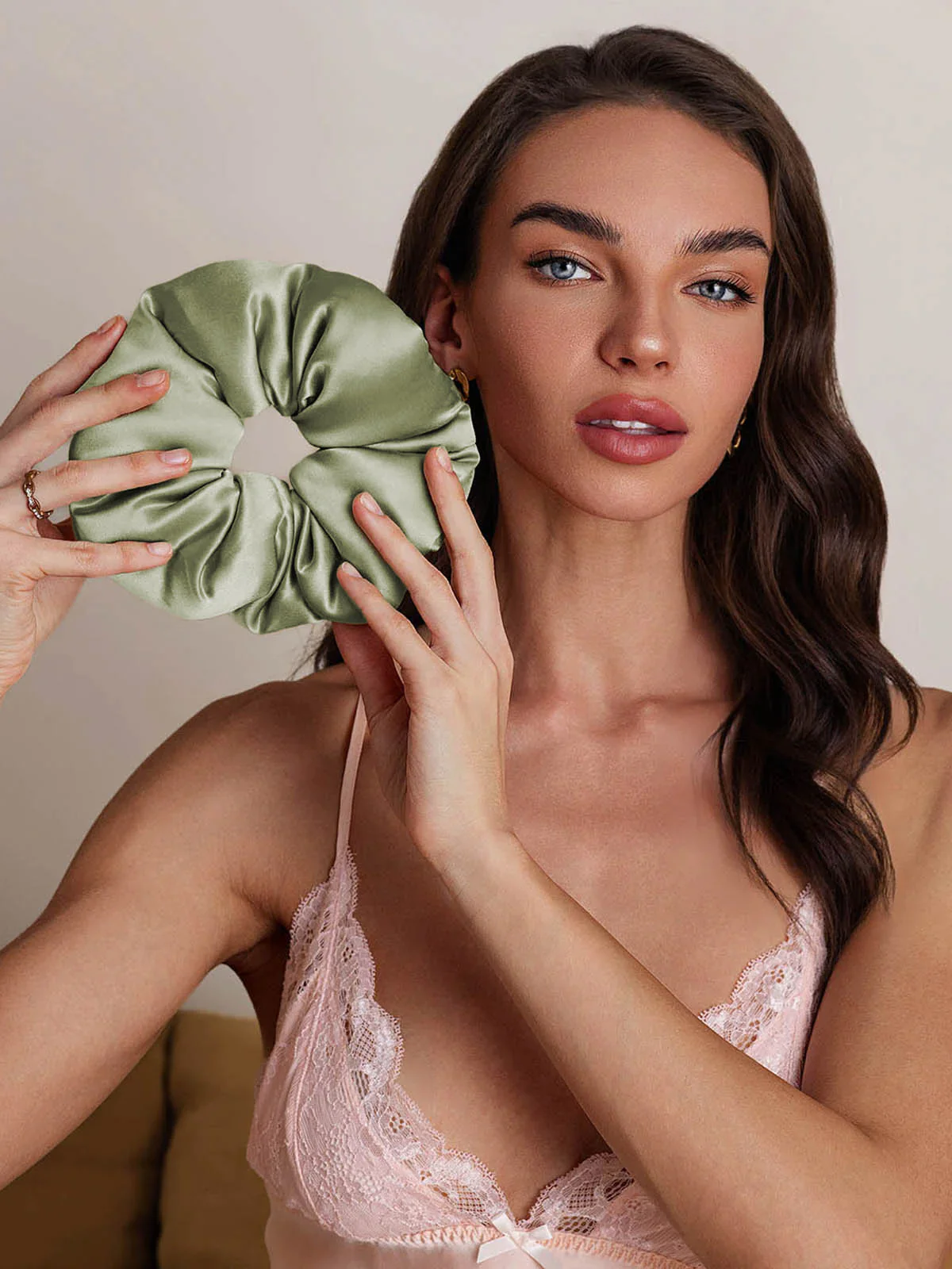 Pure Silk Soft Oversized Hair Scrunchie - 8cm - Image 25