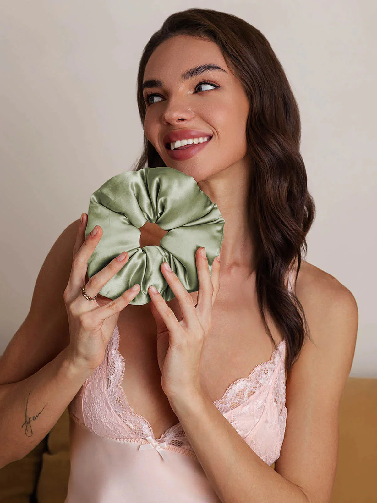 Pure Silk Soft Oversized Hair Scrunchie - 8cm - Image 26
