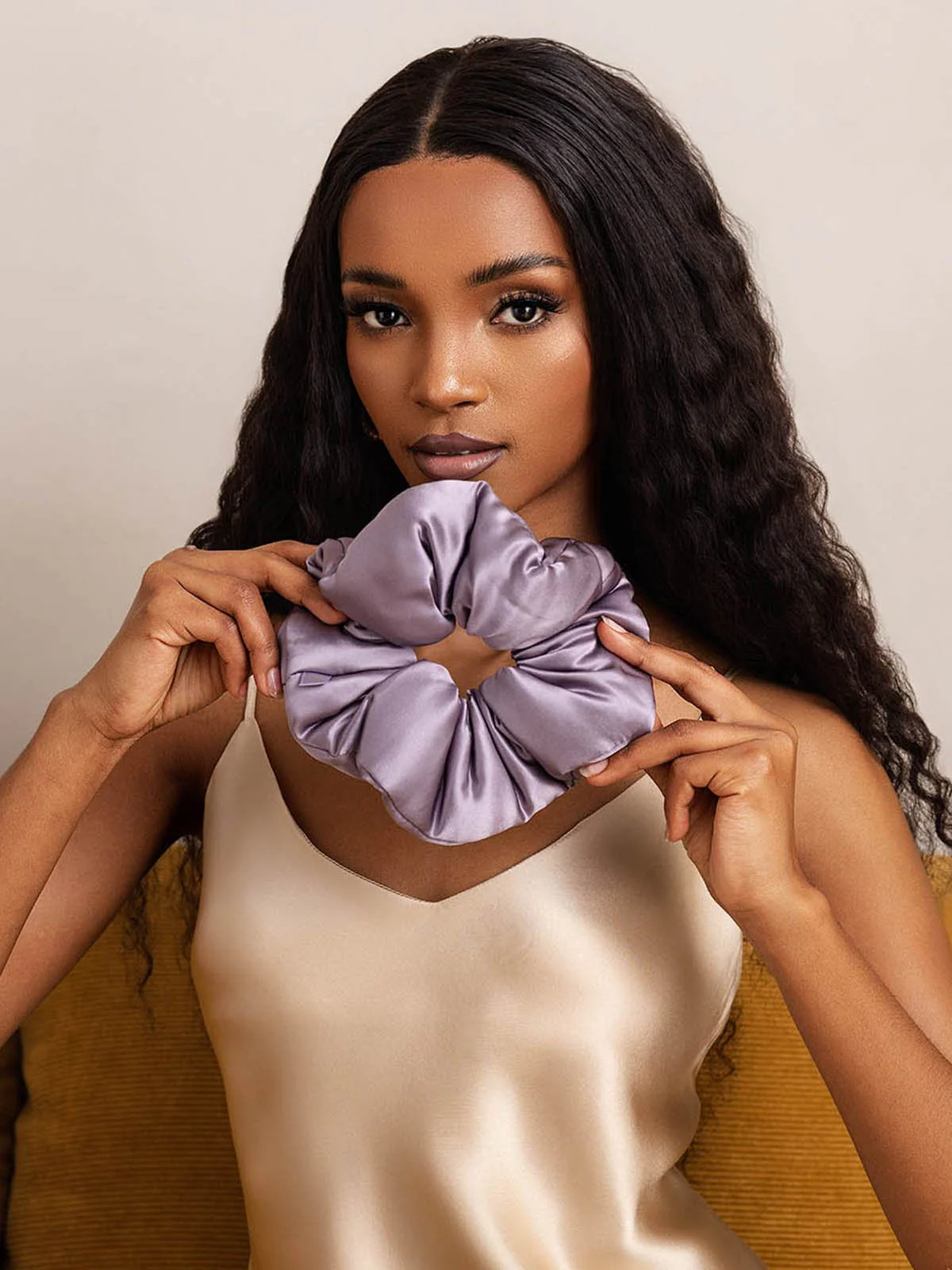 Pure Silk Soft Oversized Hair Scrunchie - 8cm - Image 38