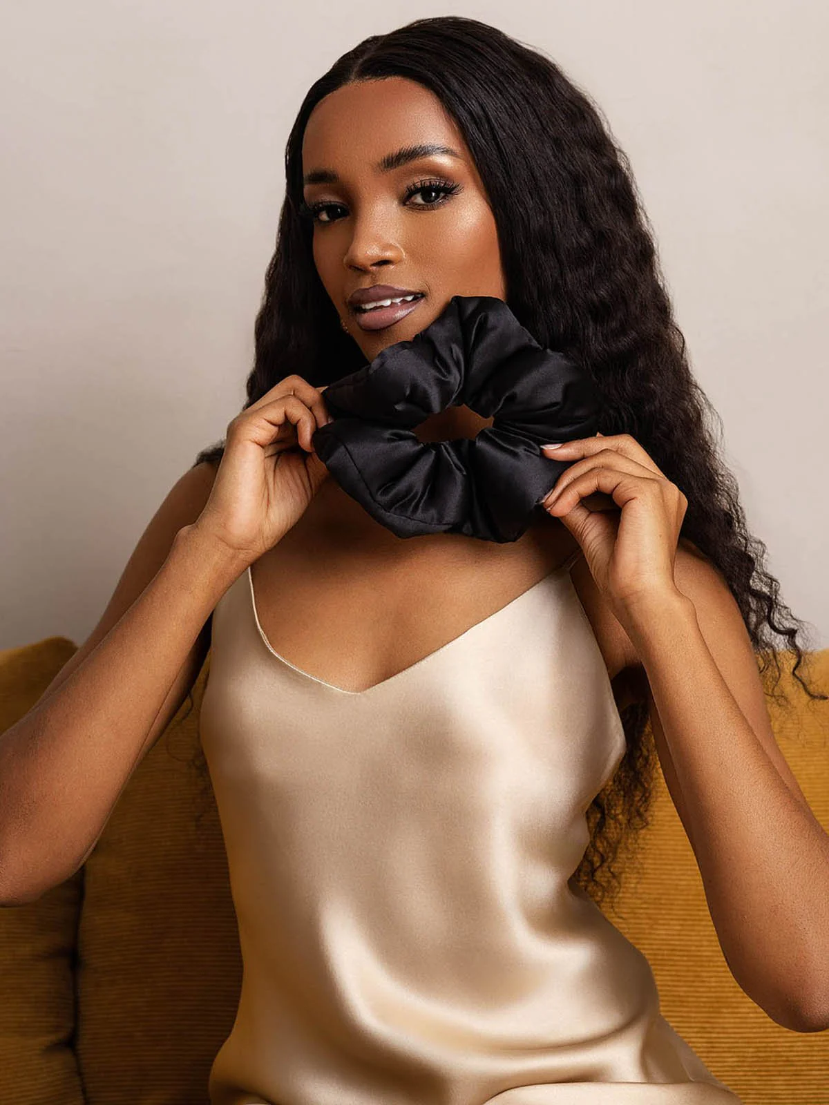 Pure Silk Soft Oversized Hair Scrunchie - 8cm - Image 7
