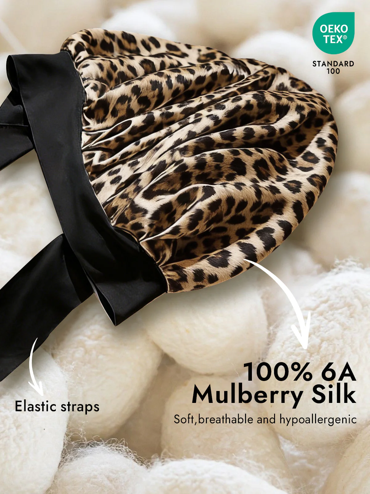 100% Mulberry Silk Bonnet Bowknot Tie Sleep Cap for Hair Protection - Image 14