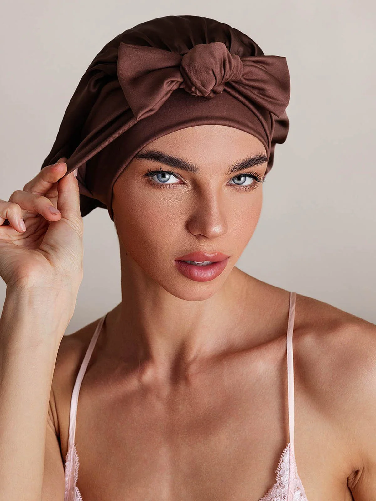 100% Mulberry Silk Bonnet Bowknot Tie Sleep Cap for Hair Protection - Image 31