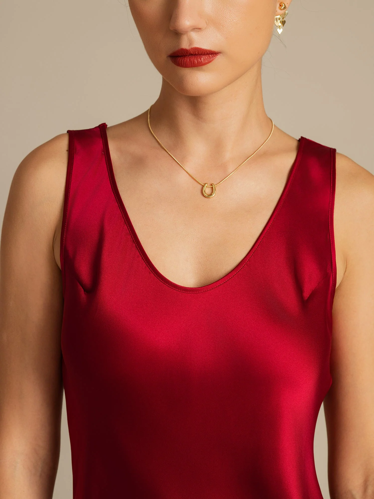 Pure Silk Sleeveless U Neck Short Dress - Image 18