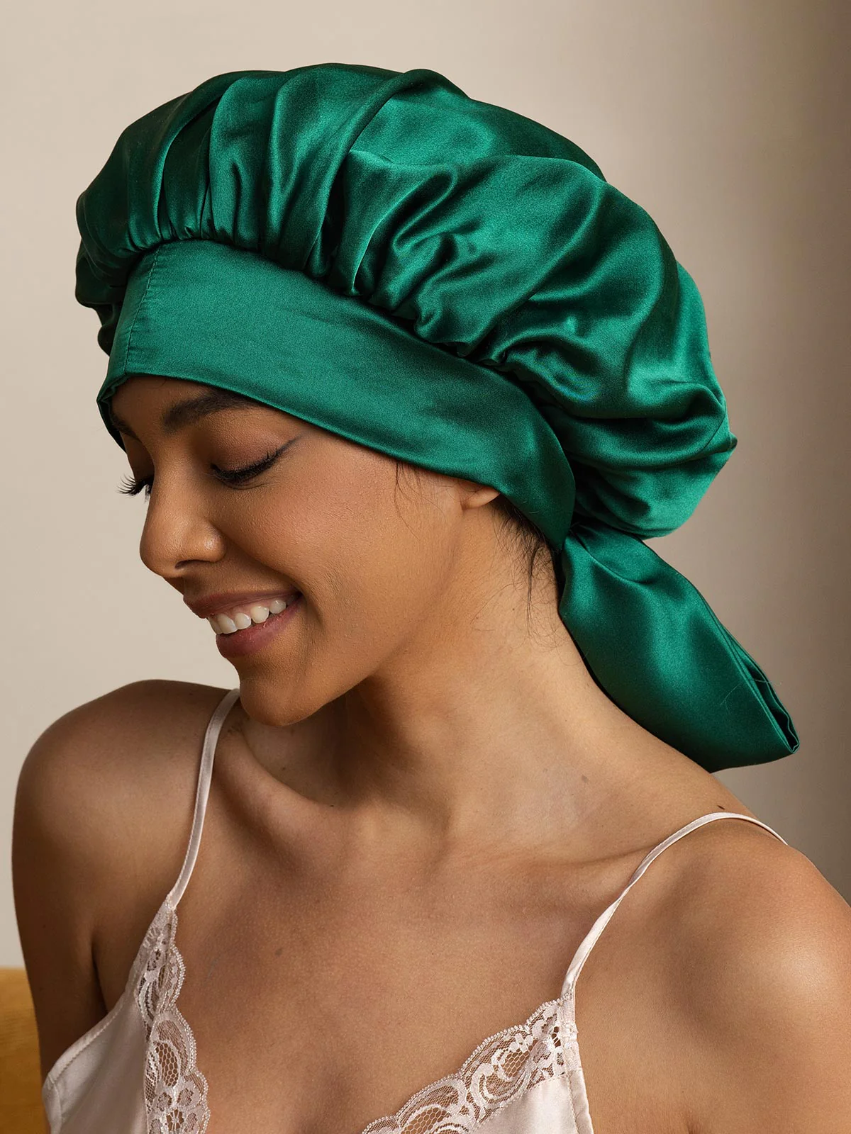 Pure Silk Casual Bonnet with Long Ribbons (Two-tone and Double-sided) - Image 10