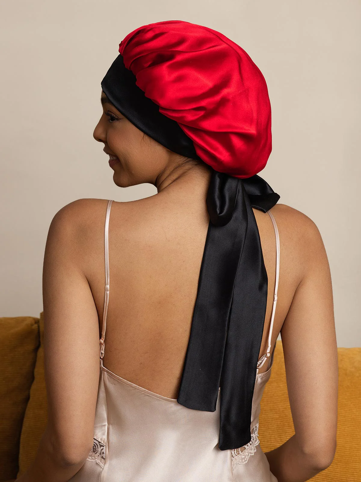 Pure Silk Casual Bonnet with Long Ribbons (Two-tone and Double-sided) - Image 23