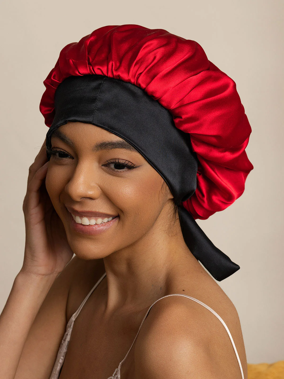 Pure Silk Casual Bonnet with Long Ribbons (Two-tone and Double-sided) - Image 25