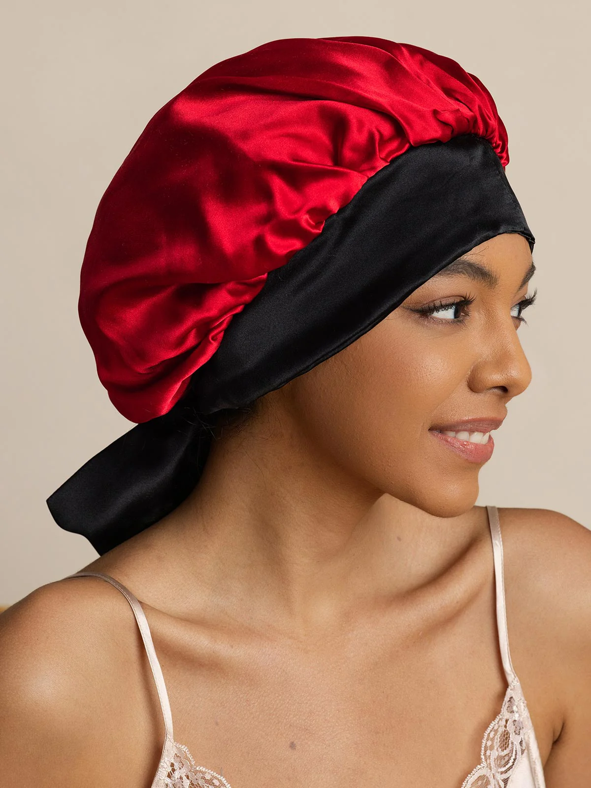 Pure Silk Casual Bonnet with Long Ribbons (Two-tone and Double-sided) - Image 29