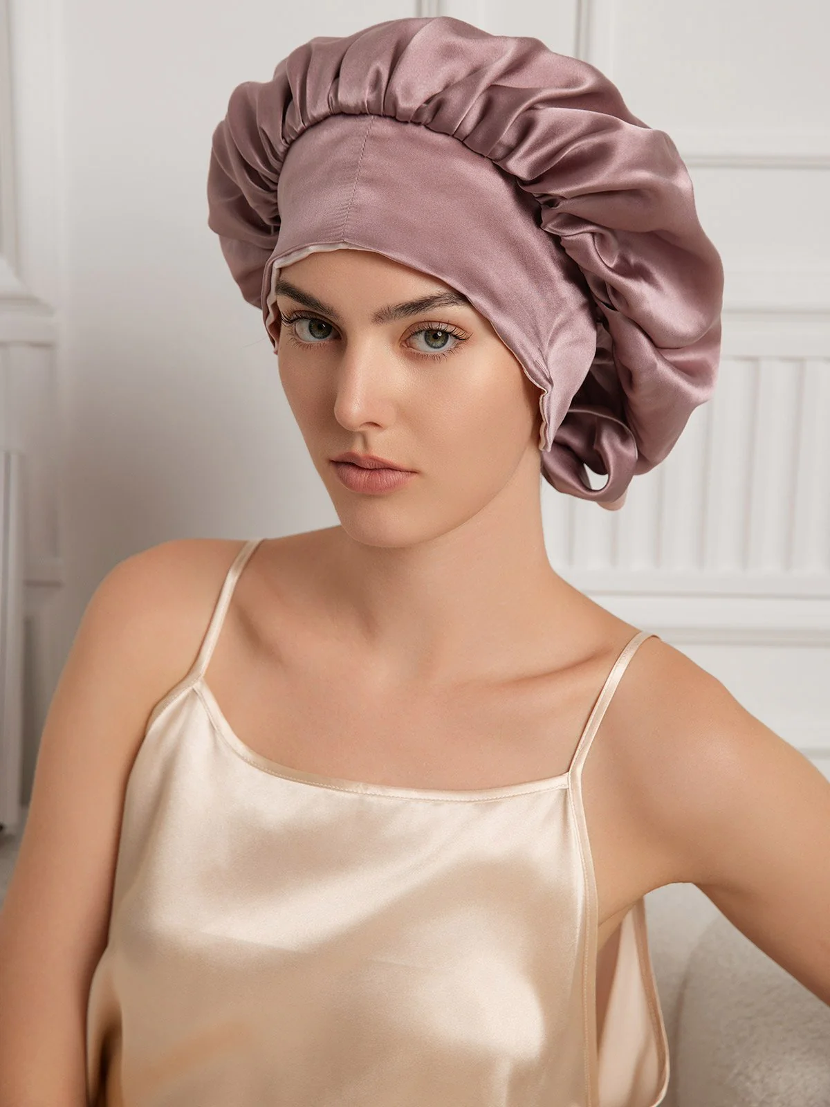 Pure Silk Casual Bonnet with Long Ribbons (Two-tone and Double-sided) - Image 3