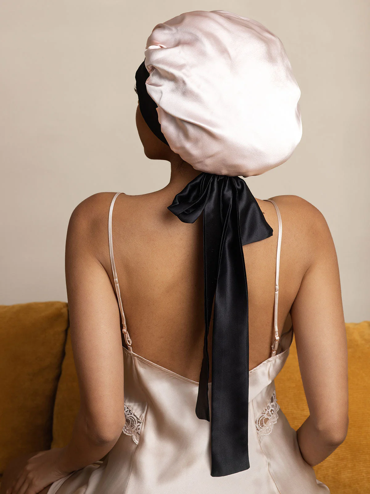 Pure Silk Casual Bonnet with Long Ribbons (Two-tone and Double-sided) - Image 33