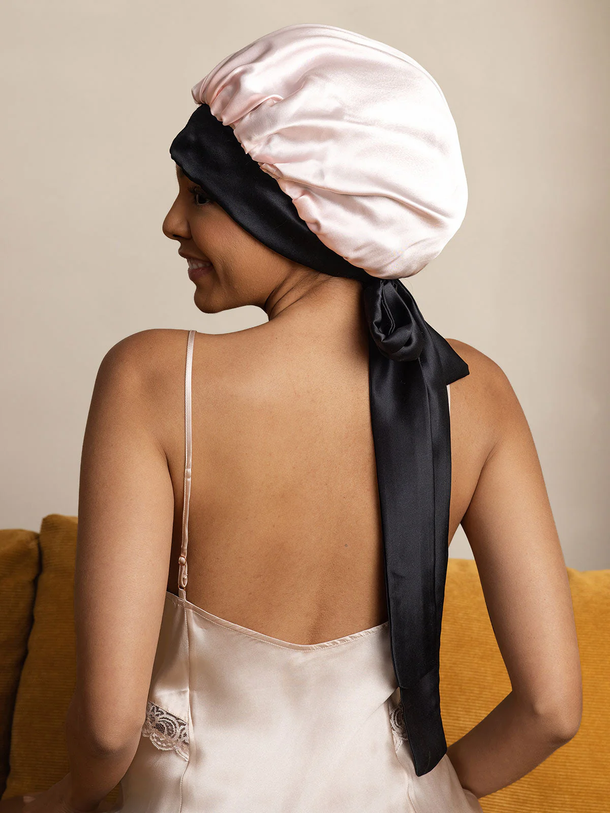 Pure Silk Casual Bonnet with Long Ribbons (Two-tone and Double-sided) - Image 34
