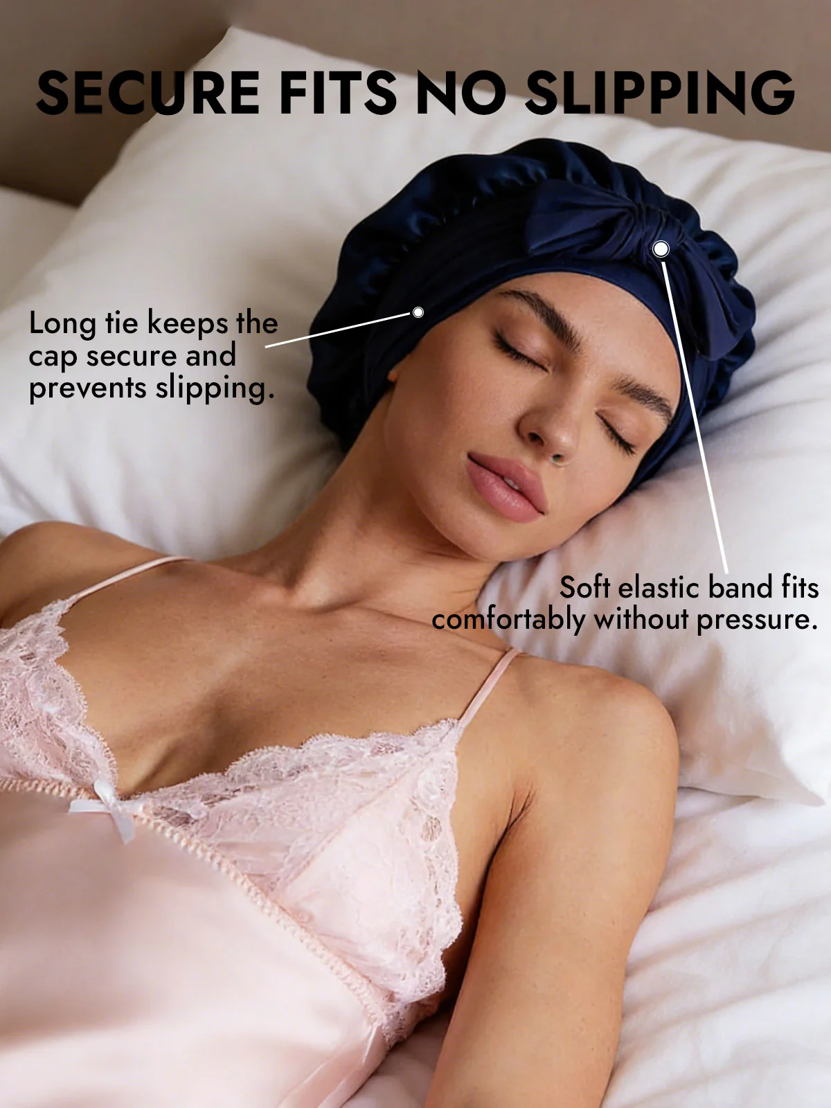 Pure Silk Double-layer Bonnet - With Adjustable Long Tie - Image 22