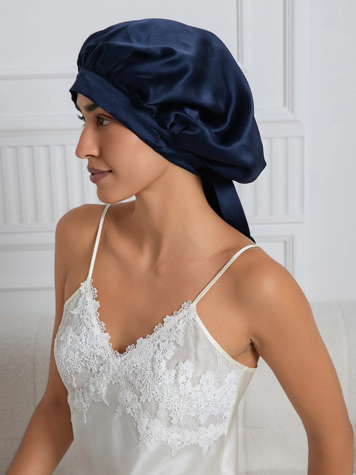 Pure silk Elegant Bonnet with Long Ribbons - Image 14
