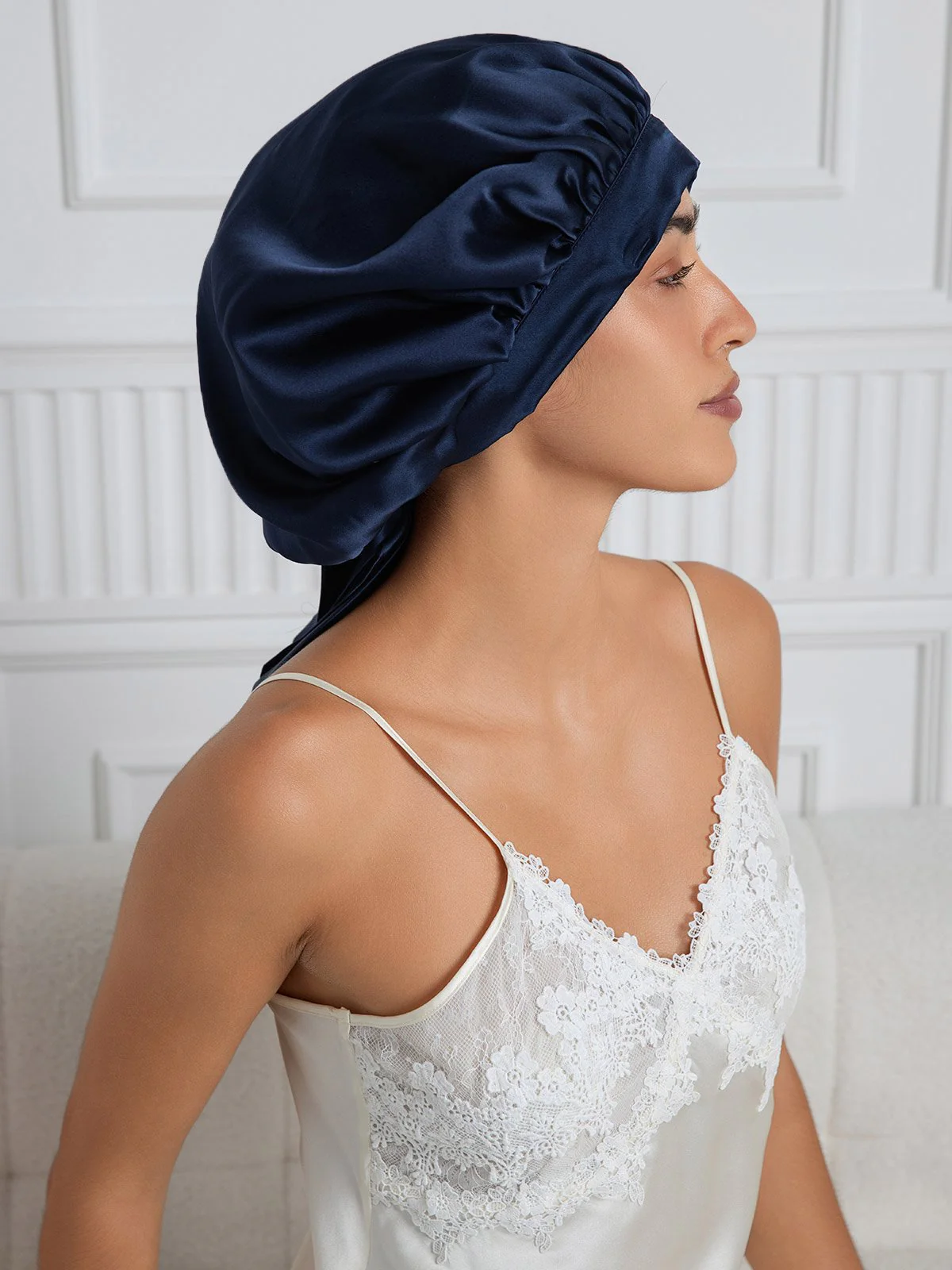 Pure silk Elegant Bonnet with Long Ribbons - Image 16