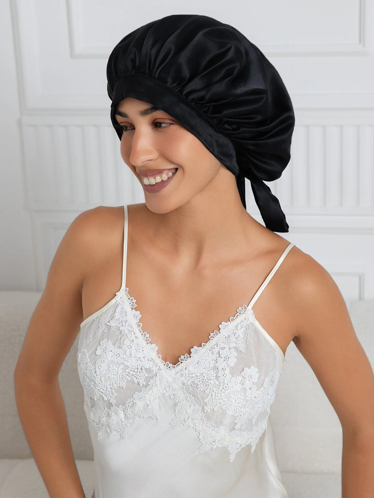 Pure silk Elegant Bonnet with Long Ribbons - Image 17