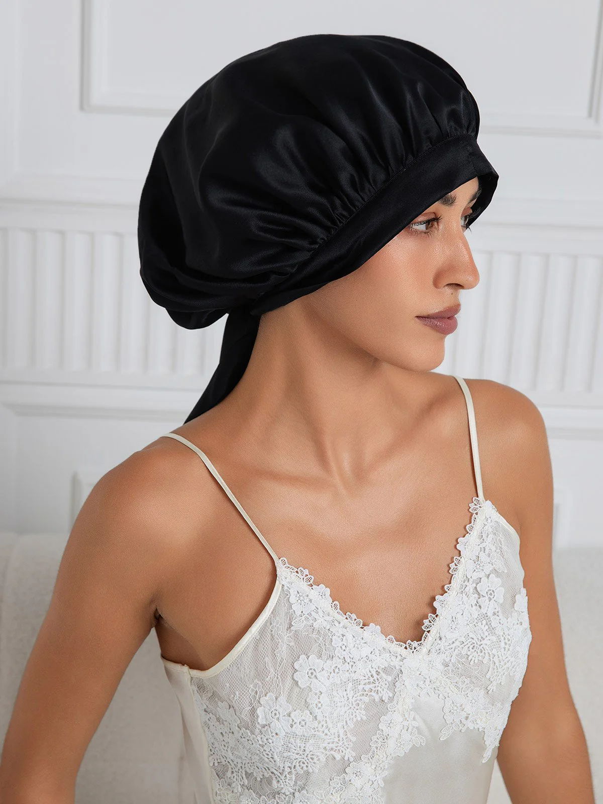 Pure silk Elegant Bonnet with Long Ribbons - Image 18