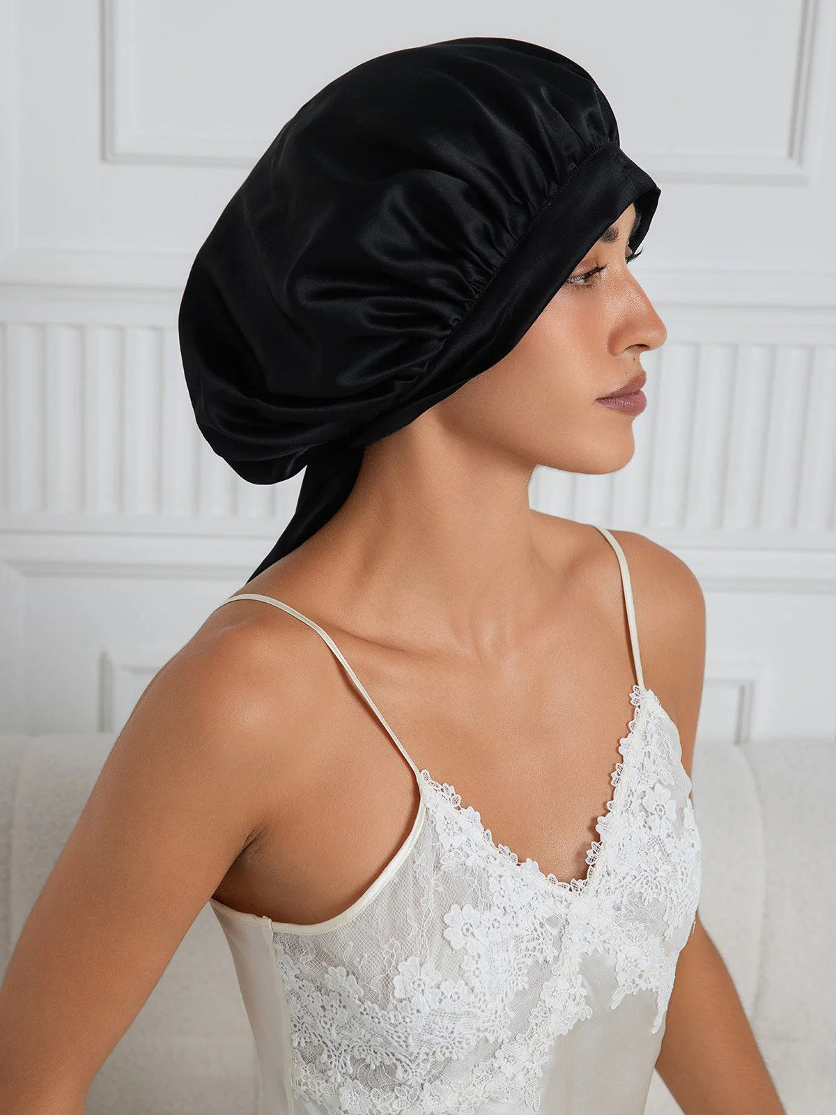 Pure silk Elegant Bonnet with Long Ribbons - Image 20