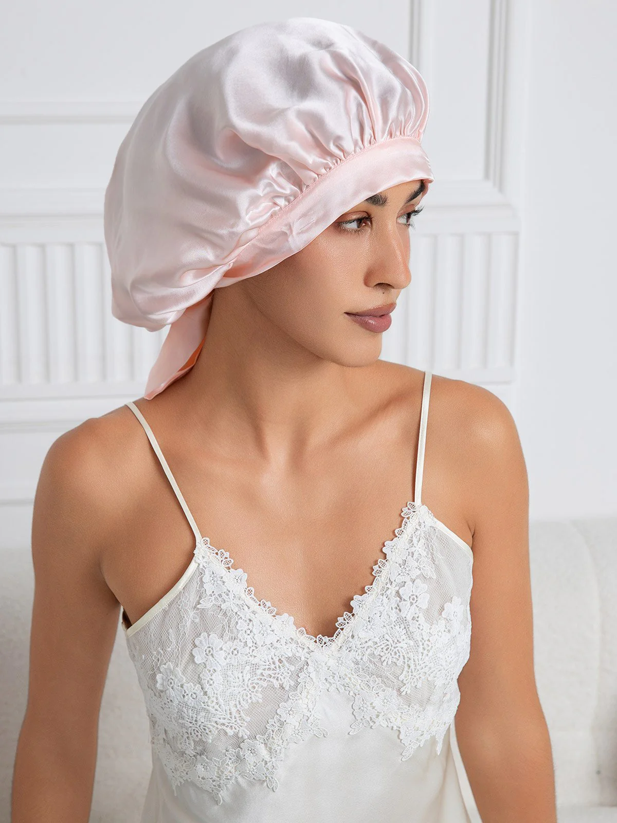 Pure silk Elegant Bonnet with Long Ribbons - Image 34