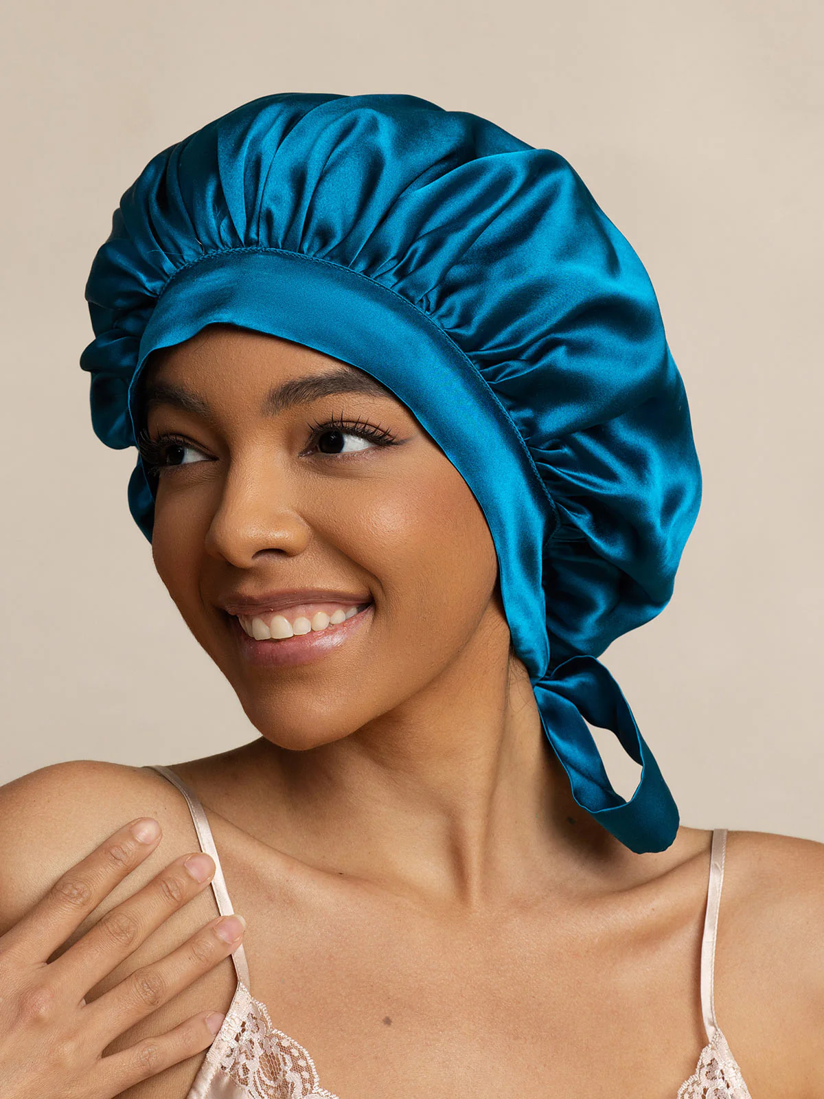 Pure silk Elegant Bonnet with Long Ribbons - Image 47