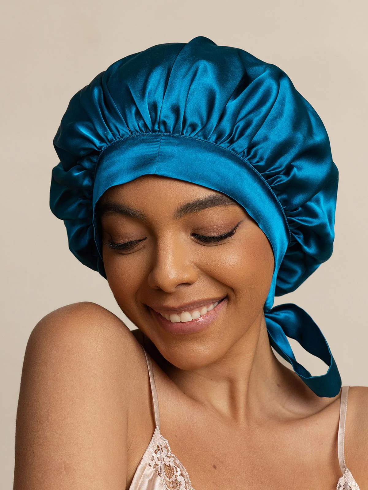 Pure silk Elegant Bonnet with Long Ribbons - Image 49