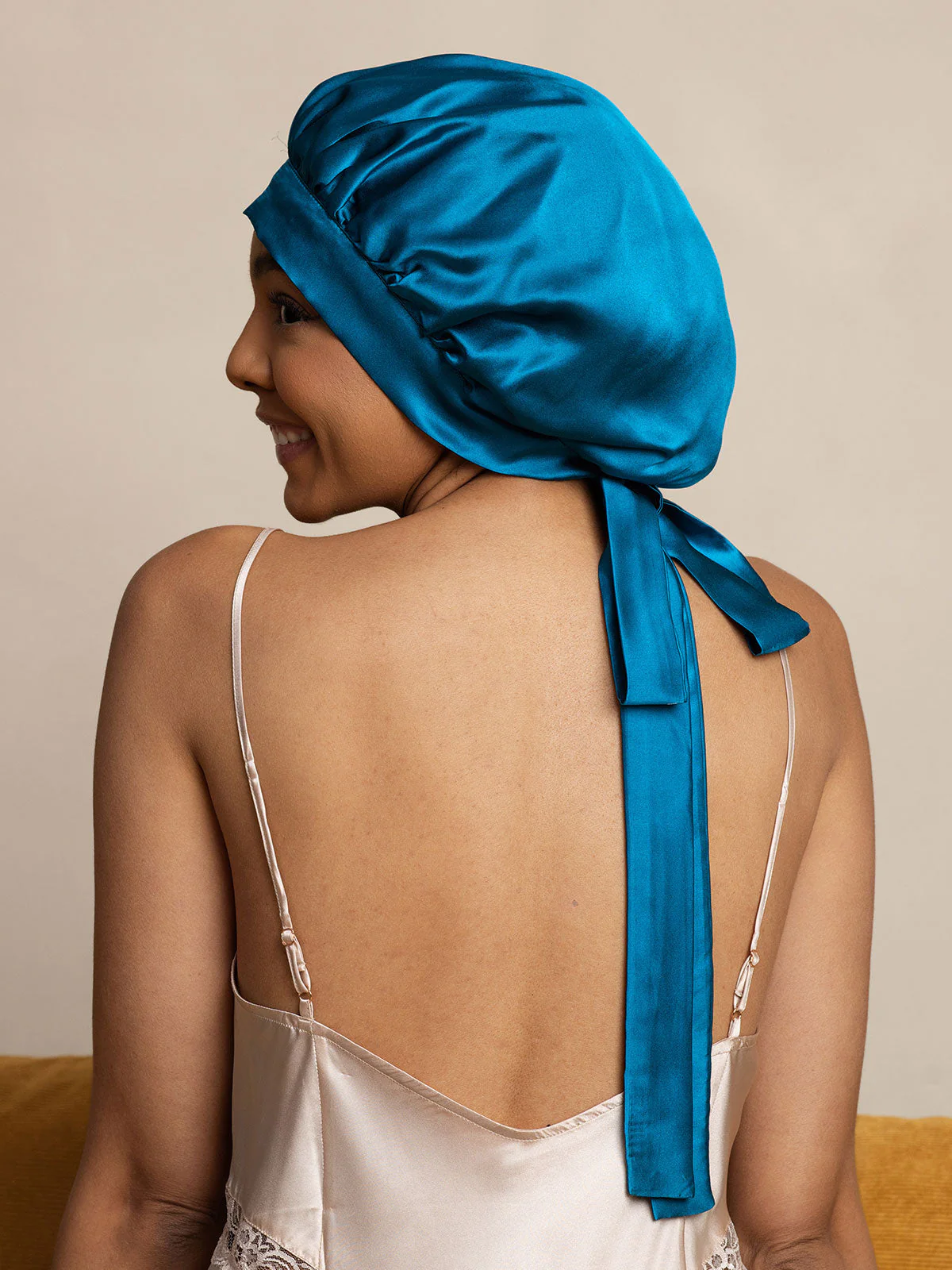 Pure silk Elegant Bonnet with Long Ribbons - Image 51