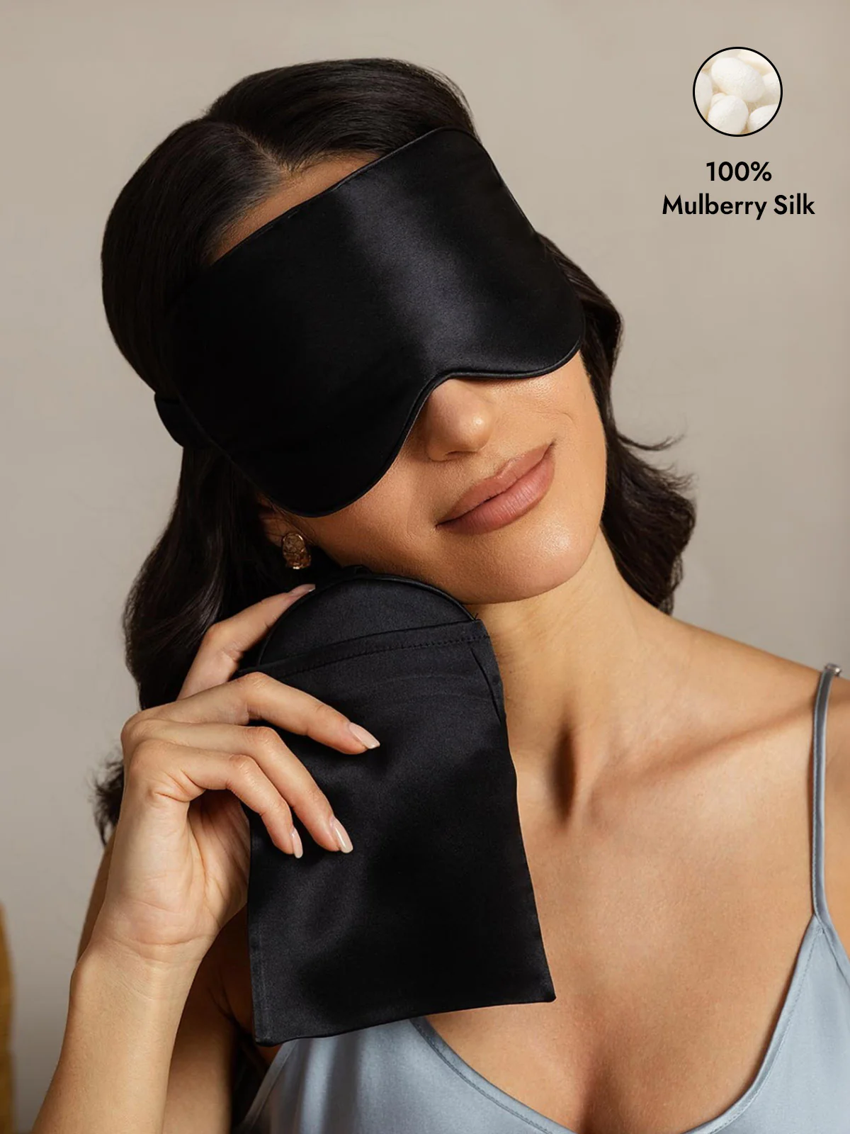 Pure Silk Eye Mask And Envelope Pouch Set 2Pcs - Image 15