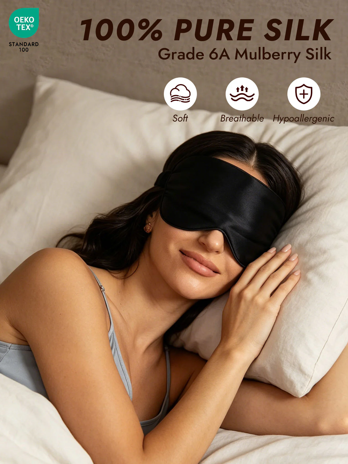 Pure Silk Eye Mask And Envelope Pouch Set 2Pcs - Image 16