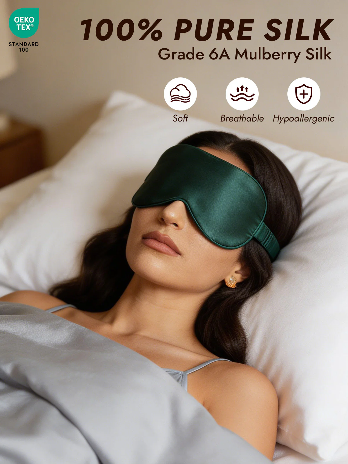 Pure Silk Eye Mask And Envelope Pouch Set 2Pcs - Image 23