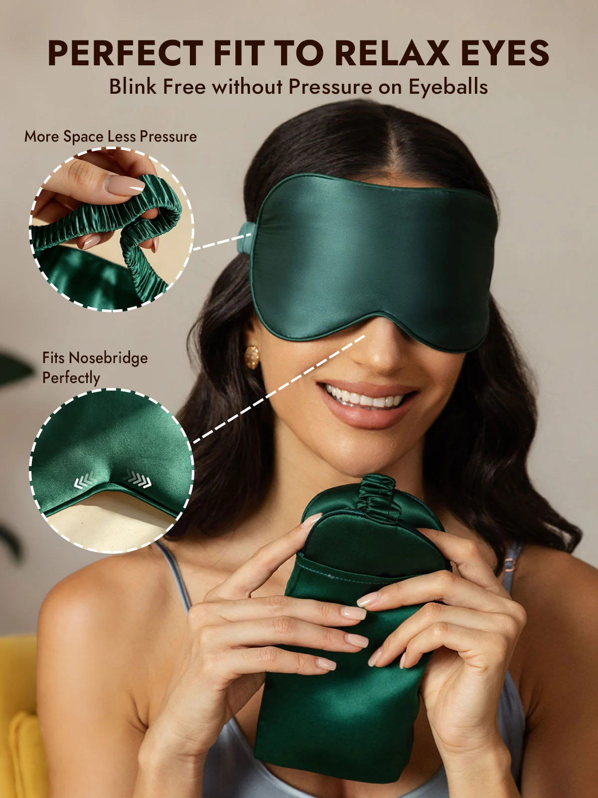 Pure Silk Eye Mask And Envelope Pouch Set 2Pcs - Image 24