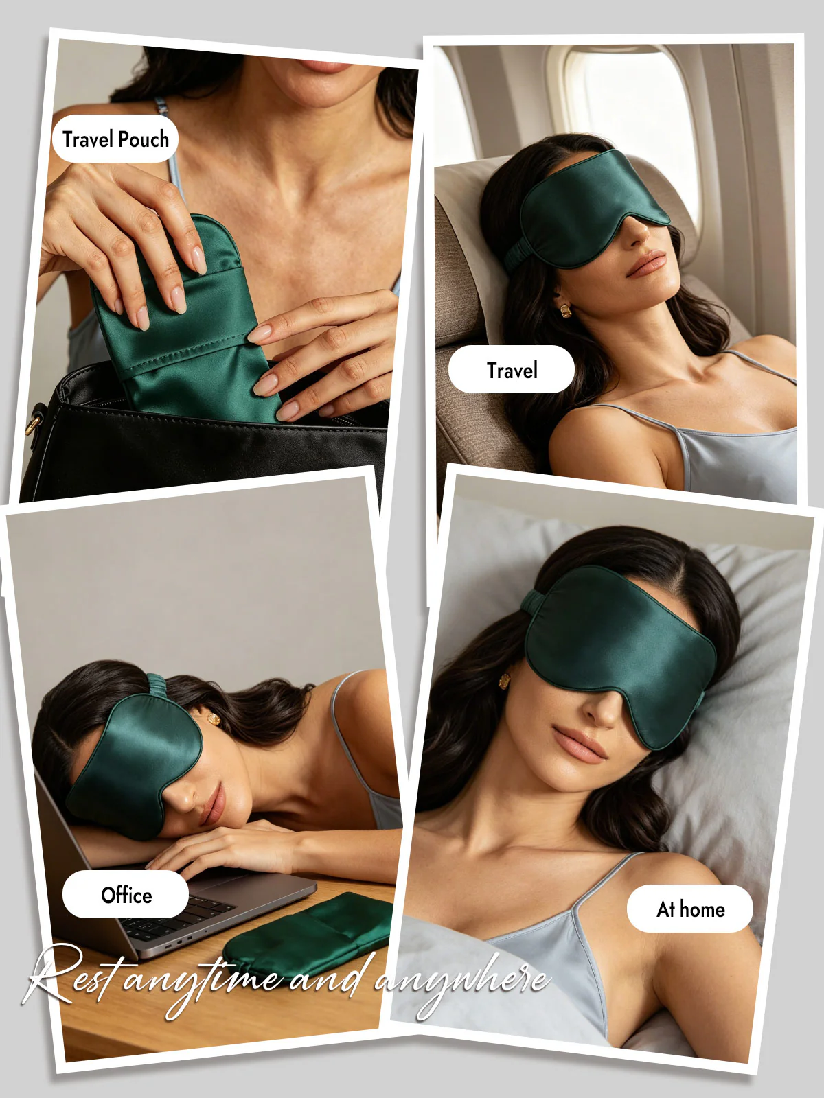 Pure Silk Eye Mask And Envelope Pouch Set 2Pcs - Image 28