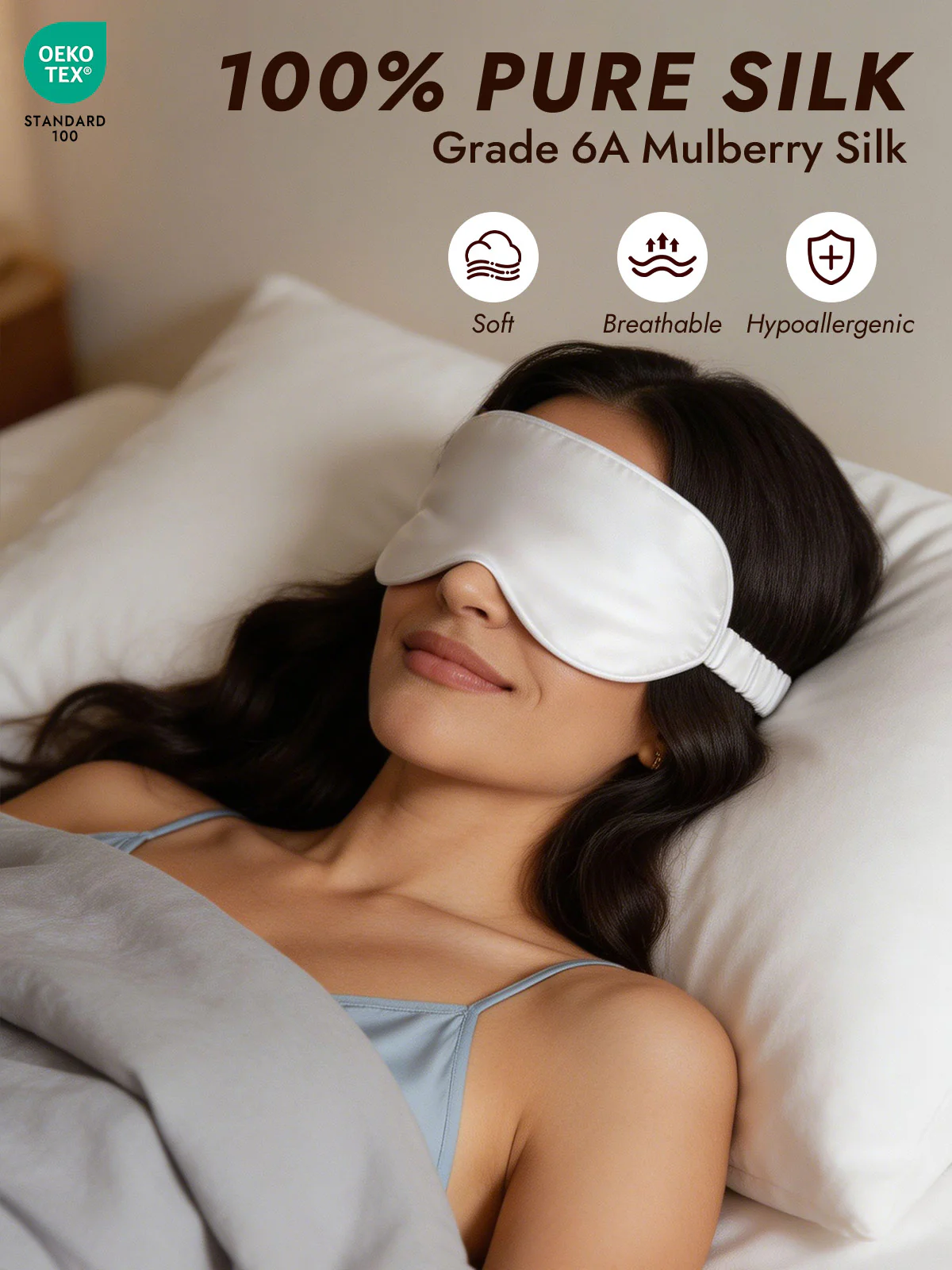 Pure Silk Eye Mask And Envelope Pouch Set 2Pcs - Image 30