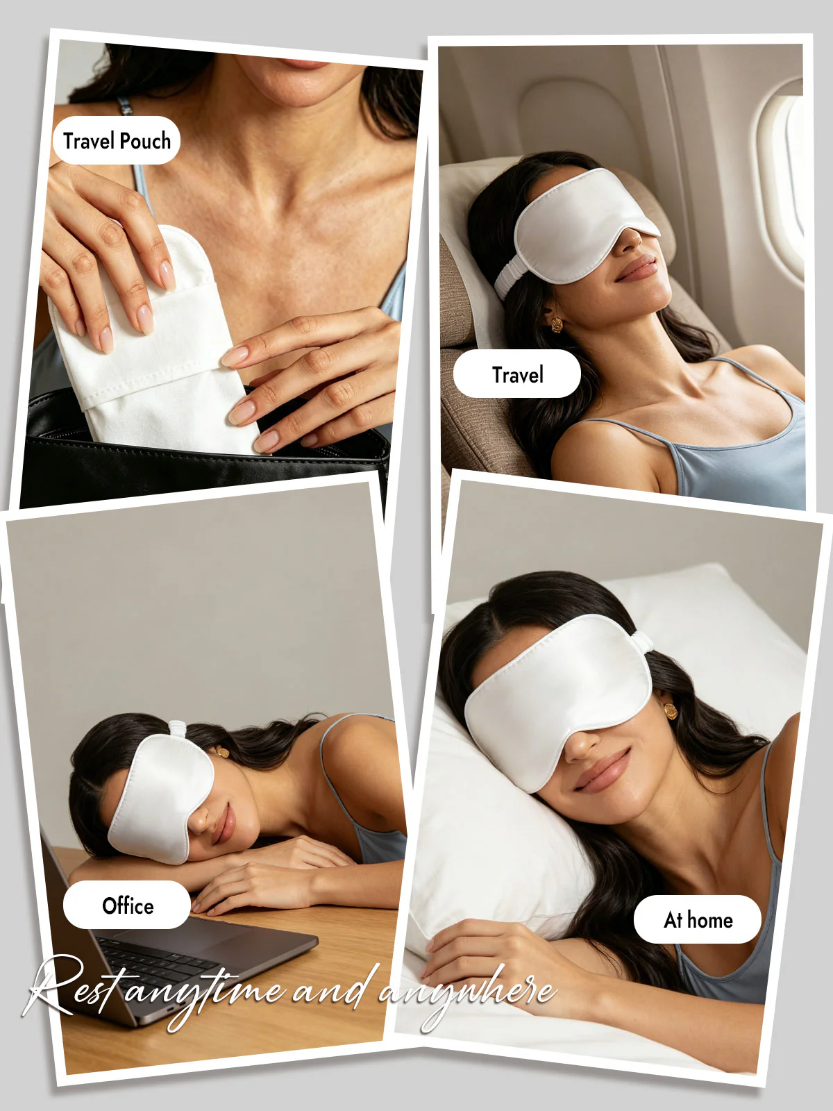 Pure Silk Eye Mask And Envelope Pouch Set 2Pcs - Image 35