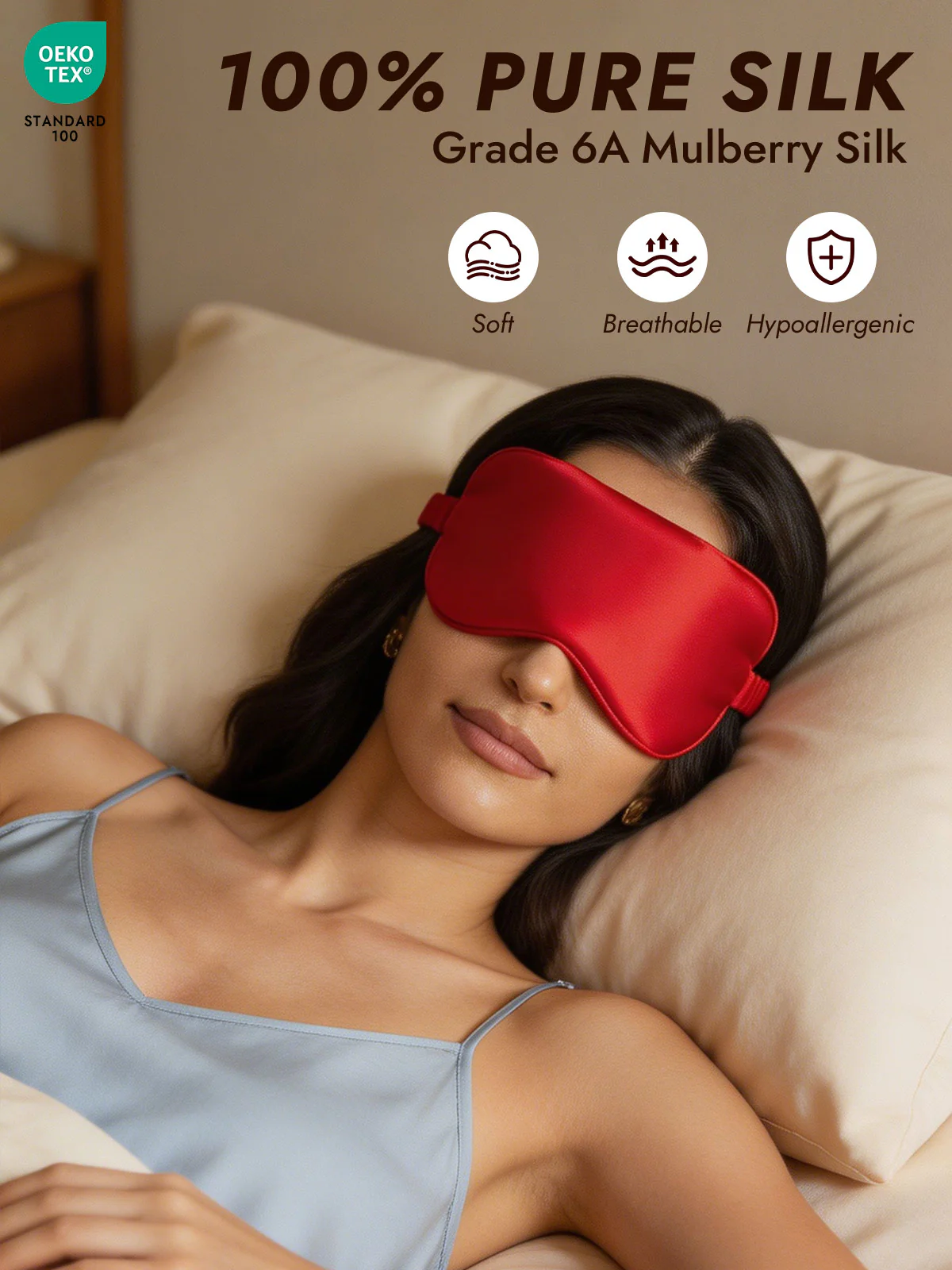 Pure Silk Eye Mask And Envelope Pouch Set 2Pcs - Image 37