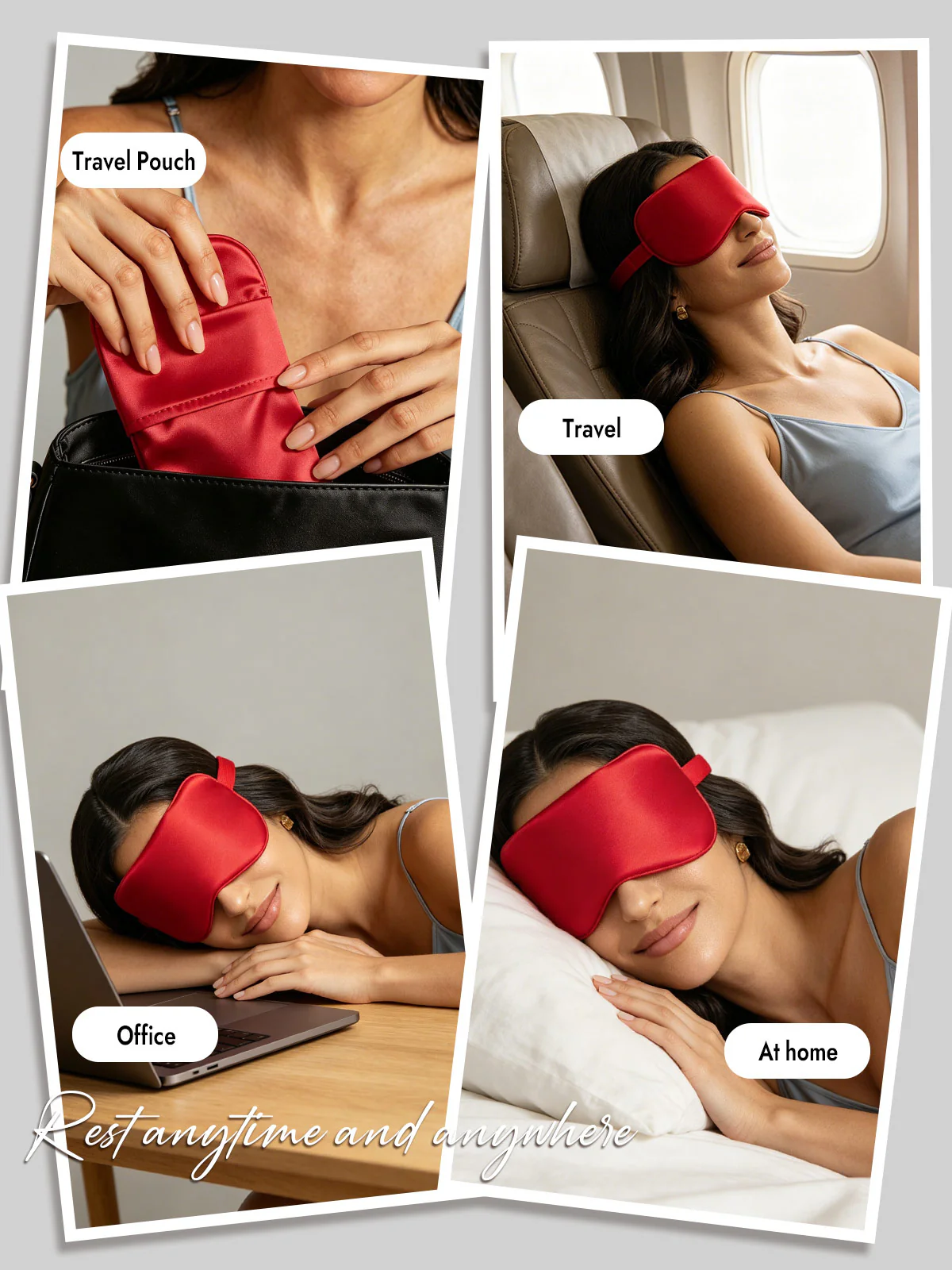 Pure Silk Eye Mask And Envelope Pouch Set 2Pcs - Image 42