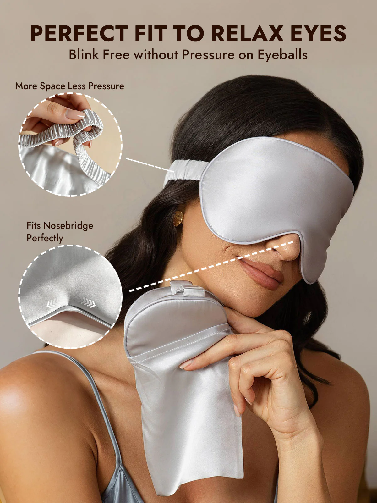 Pure Silk Eye Mask And Envelope Pouch Set 2Pcs - Image 45