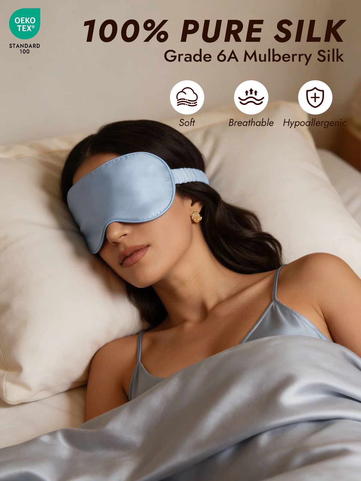 Pure Silk Eye Mask And Envelope Pouch Set 2Pcs - Image 51
