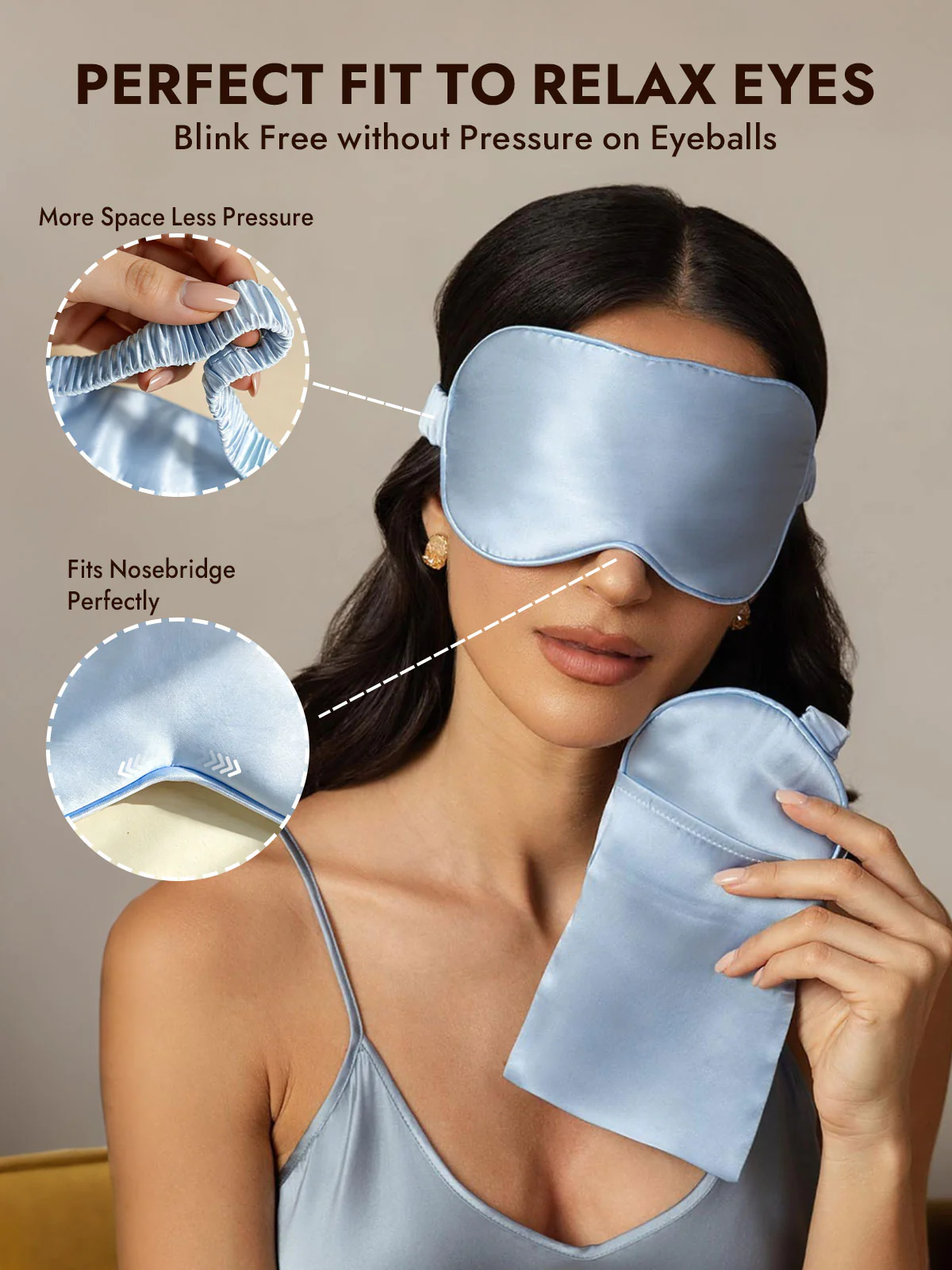Pure Silk Eye Mask And Envelope Pouch Set 2Pcs - Image 52