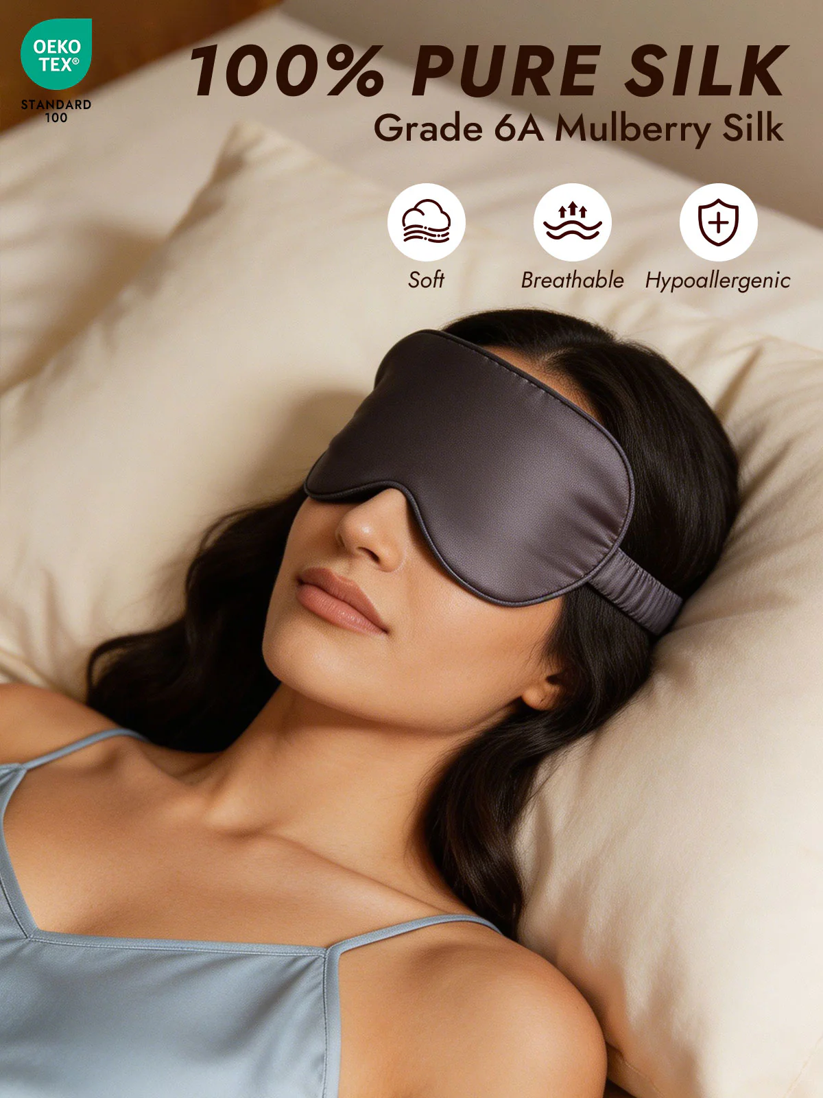 Pure Silk Eye Mask And Envelope Pouch Set 2Pcs - Image 58