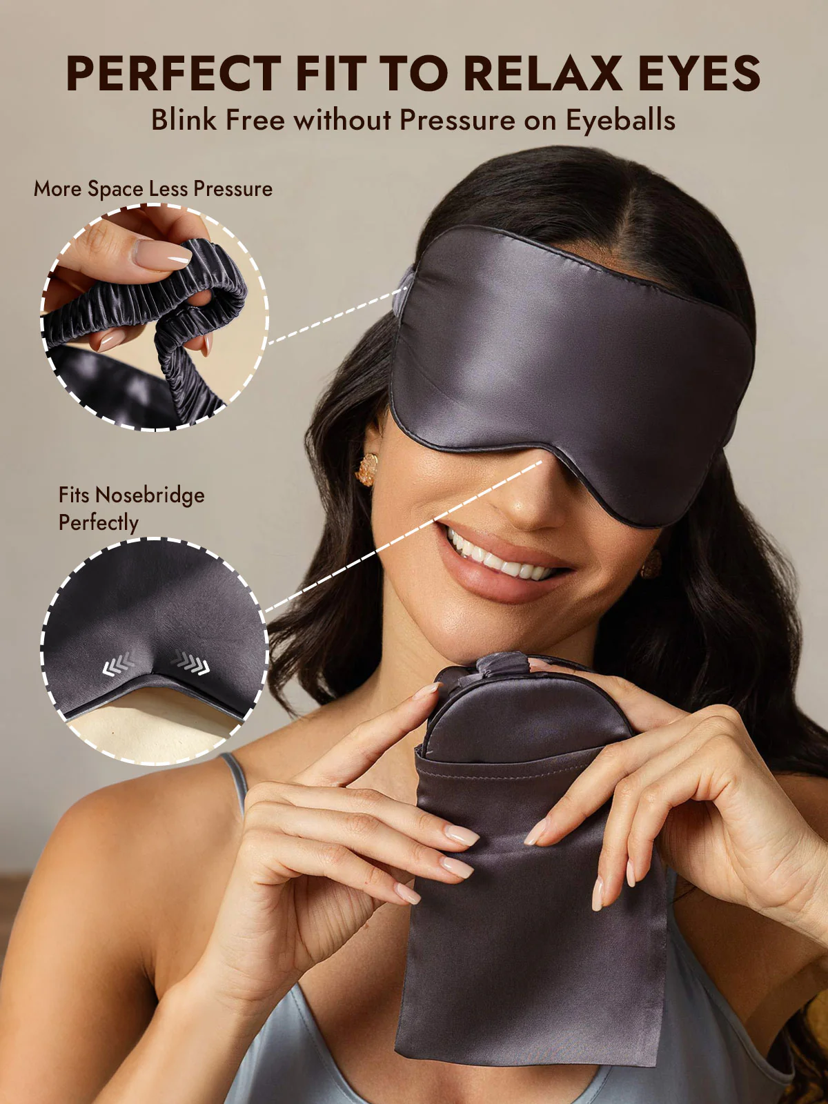 Pure Silk Eye Mask And Envelope Pouch Set 2Pcs - Image 59