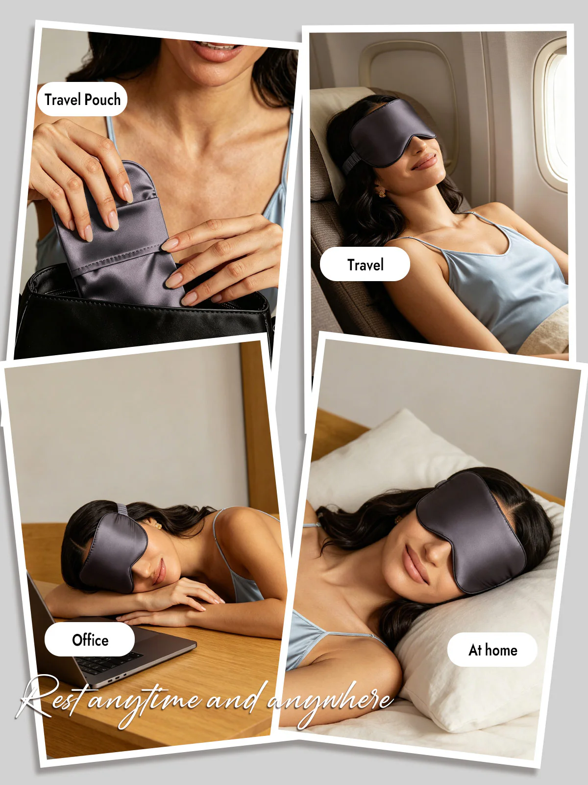 Pure Silk Eye Mask And Envelope Pouch Set 2Pcs - Image 63