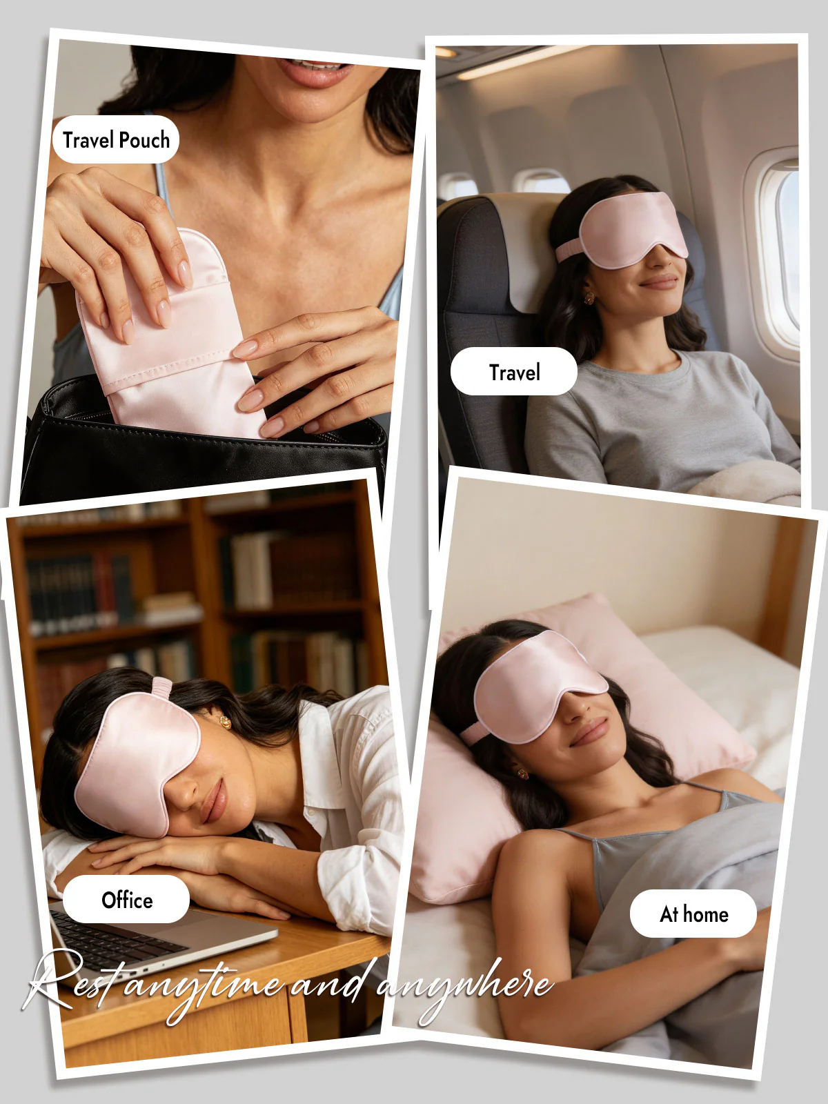 Pure Silk Eye Mask And Envelope Pouch Set 2Pcs - Image 7