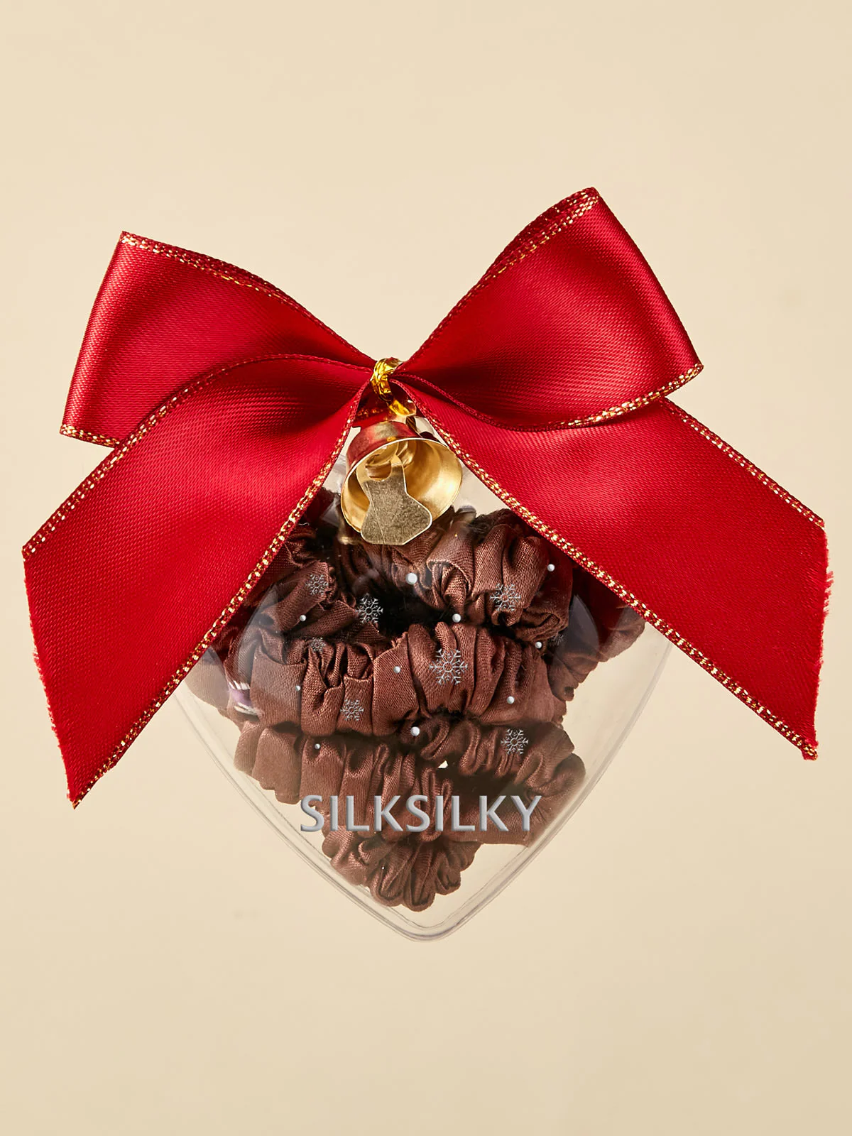 3Pcs Pure Silk Holiday Skinny Hair Scrunchie Ornament - 1cm - Image 5