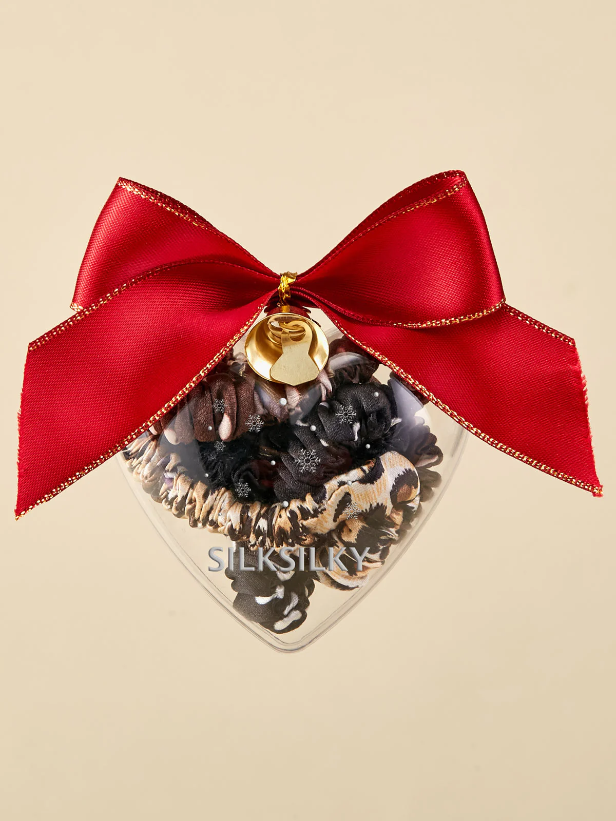 3Pcs Pure Silk Holiday Skinny Hair Scrunchie Ornament - 1cm - Image 7