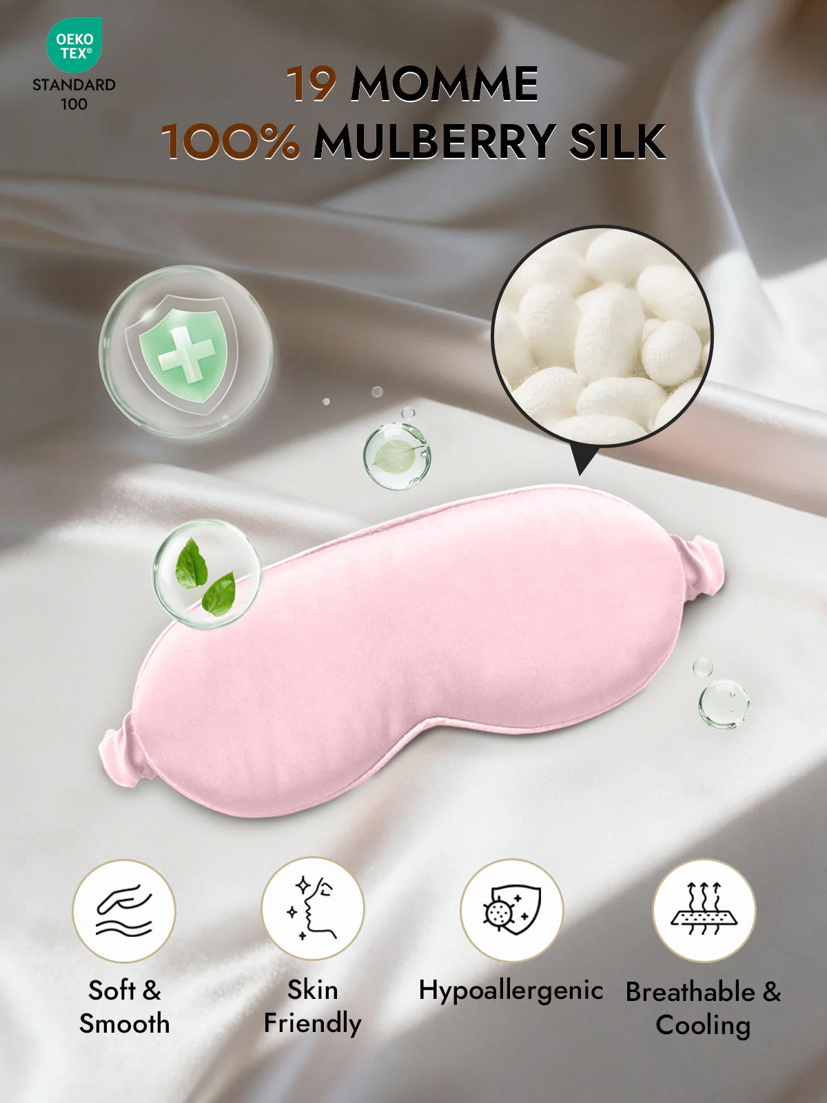 Pure Silk Eye Mask With Elastic Band - Image 16