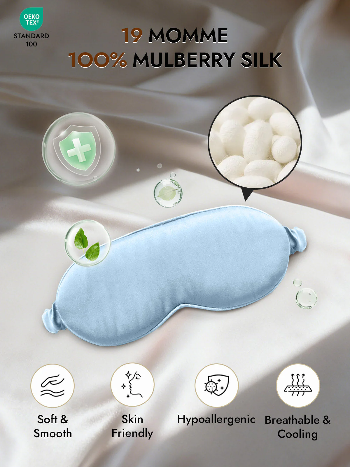 Pure Silk Eye Mask With Elastic Band - Image 30