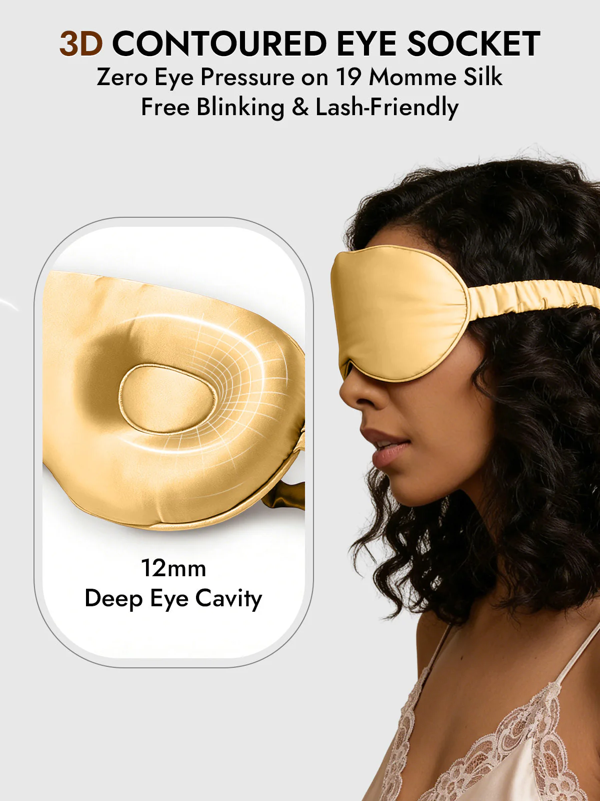 Pure Silk Eye Mask With Elastic Band - Image 39
