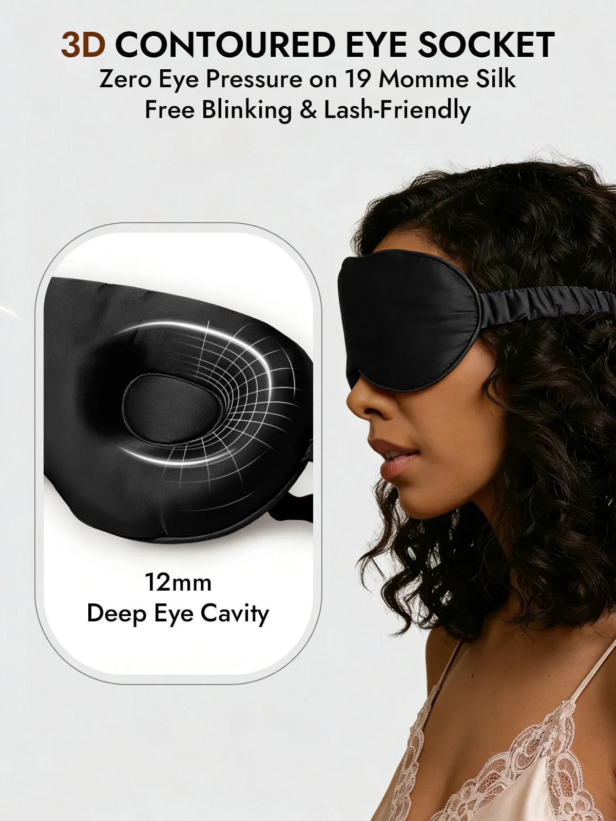 Pure Silk Eye Mask With Elastic Band - Image 4